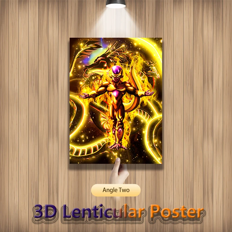 Dragon Ball White God Goku 3D Lenticular Poster Golden Frieza Come Alive with Amazing 3D Effects Art Print(Without Frame) view 3