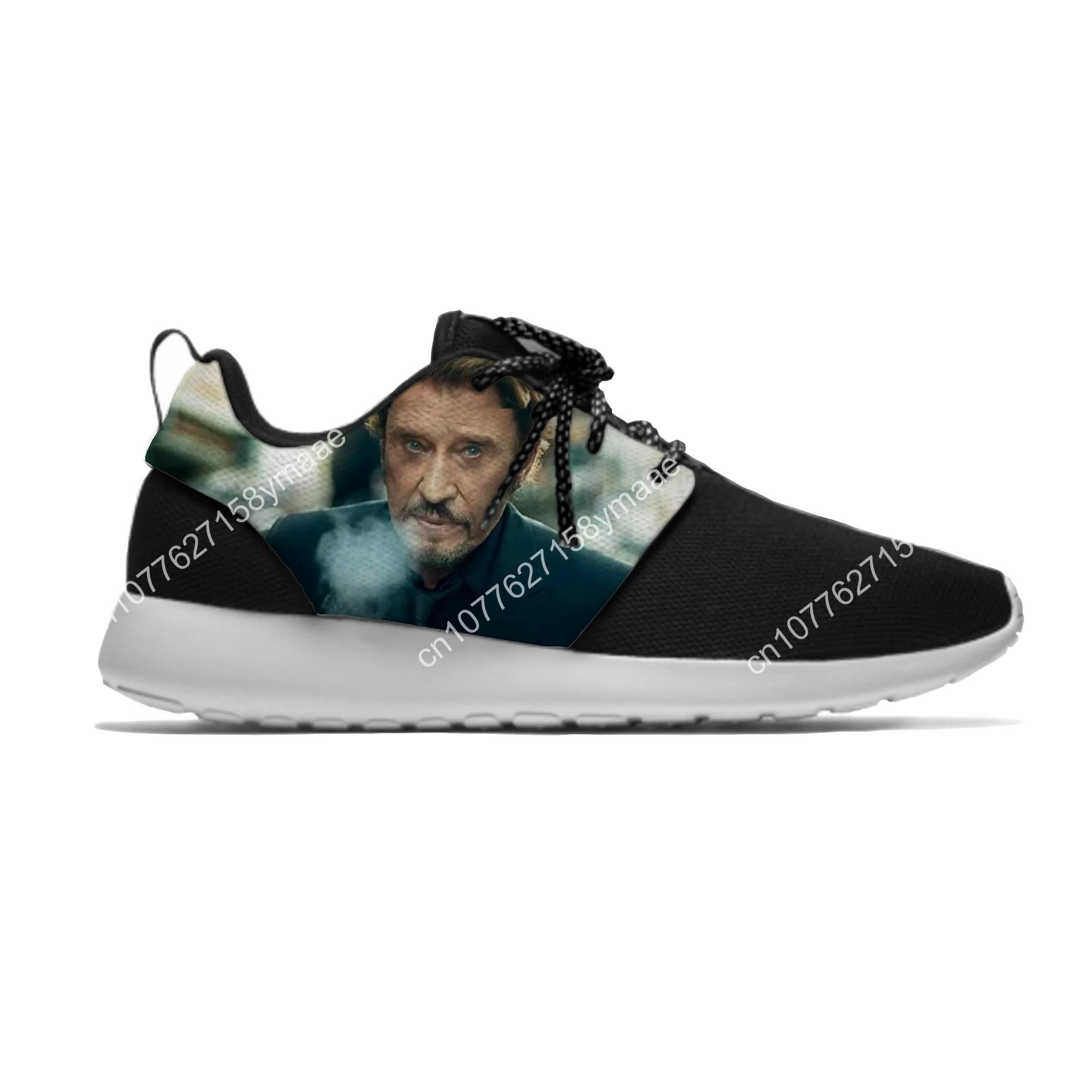 Hot Frech Star Johnny Hallyday 3D Print Novelty Design Lightweight Sport Running Mesh Shoes Men Women Casual Breathable Sneakers
