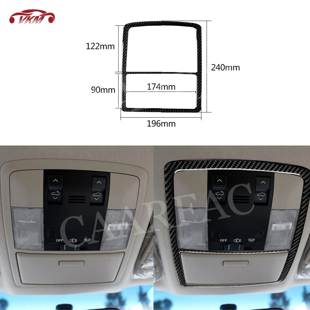 

Carbon Fiber Car Roof Inner Reading Light Lamp Trim Frame Cover Sticker For Toyota Land Cruiser Prado 2010-2018