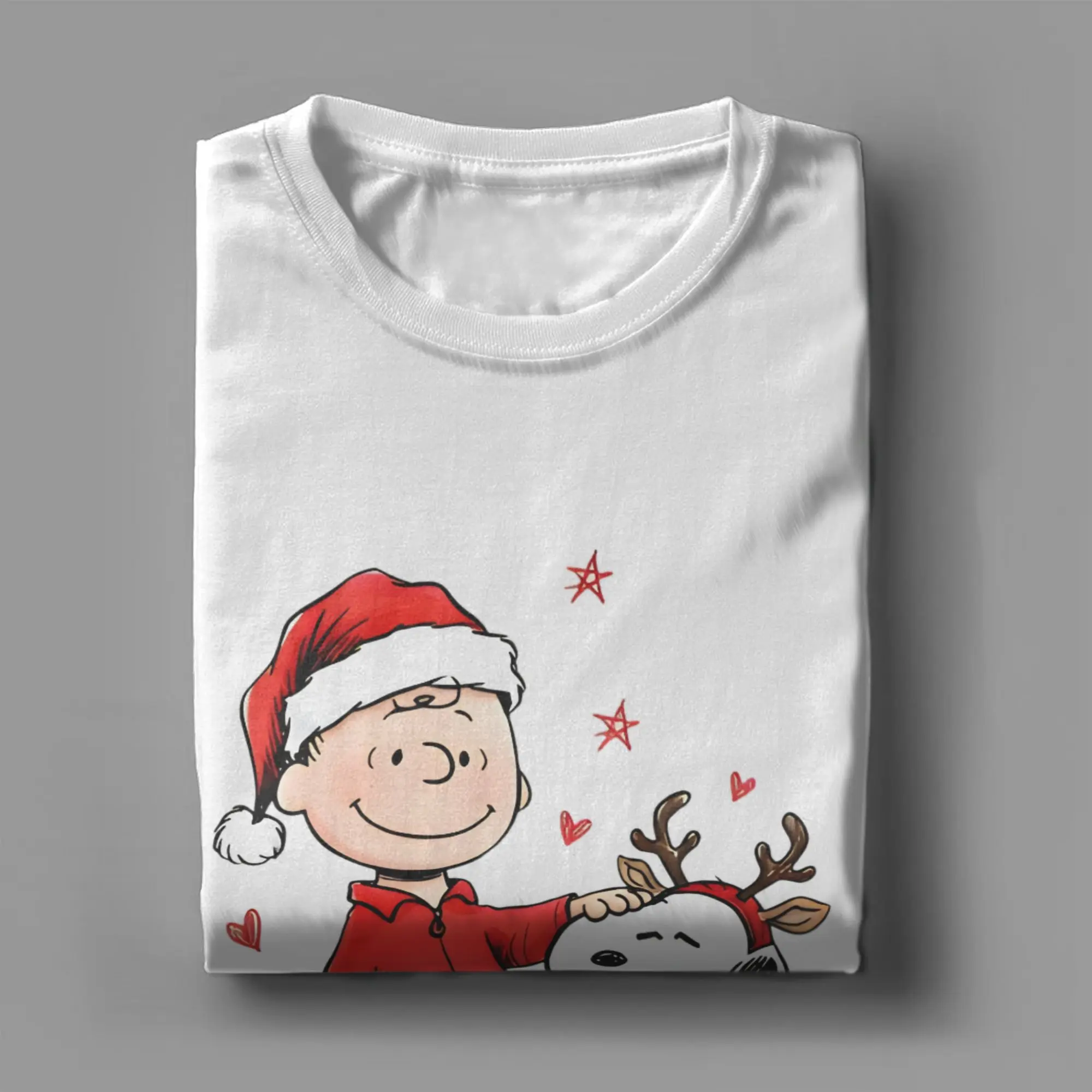 سنوبي تشارلي براون تي شيرت الرجال النساء عيد الميلاد خمر القطن تي شيرت س الرقبة قصيرة الأكمام تي شيرت جديد وصول الملابس #3