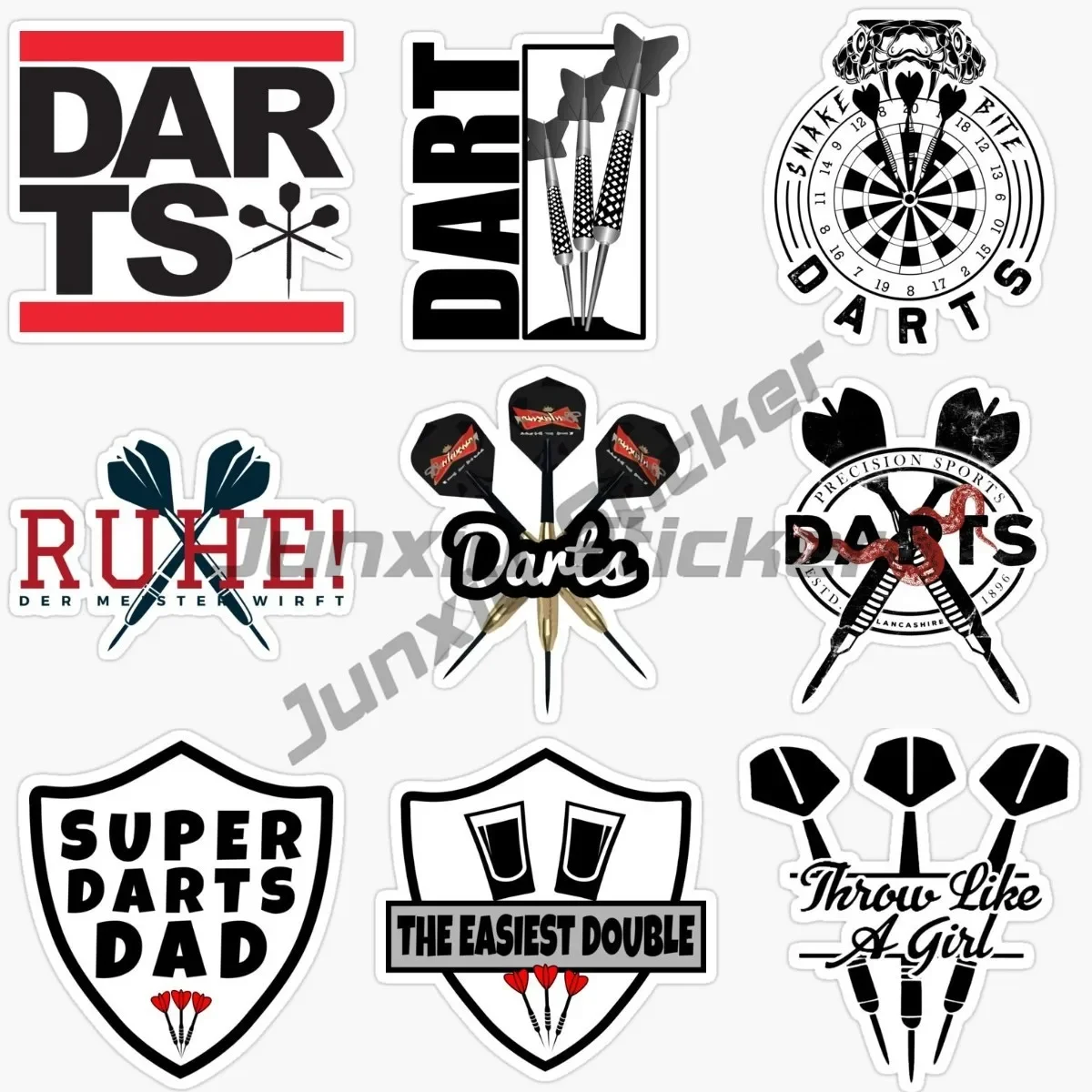 

Darts Rear Bumper Grill Decals Emblems Bag Sticker Laptop Stickers Heart Sticker for Car Window Decals Glass Windows Wrap