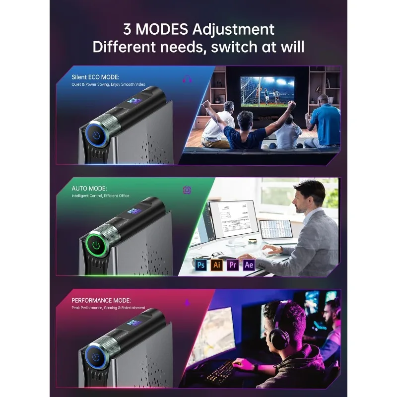 كمبيوتر ألعاب صغير S3A، Ryzen 9 6900HX، 16 جيجابايت DDR5 512 جيجابايت NVMe SSD، أجهزة كمبيوتر صغيرة مع أضواء AMD Radeon Graphics RGB