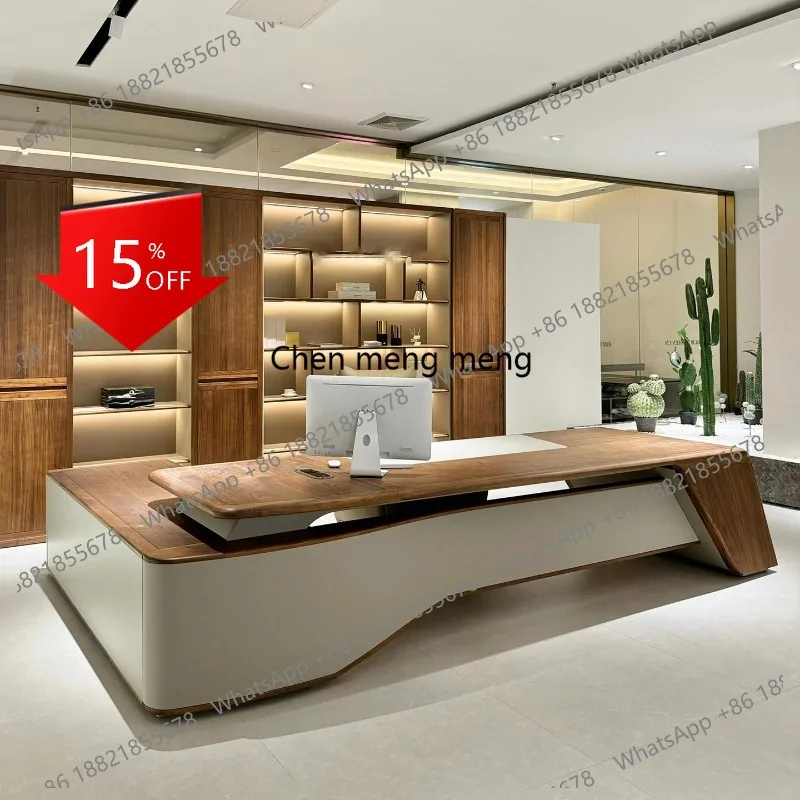 

A139 Wooden Fashion Office Desk Simple Creative Cheap Interior Big Size Office Desk Save Space Meuble Bureau Chinese Style Furni
