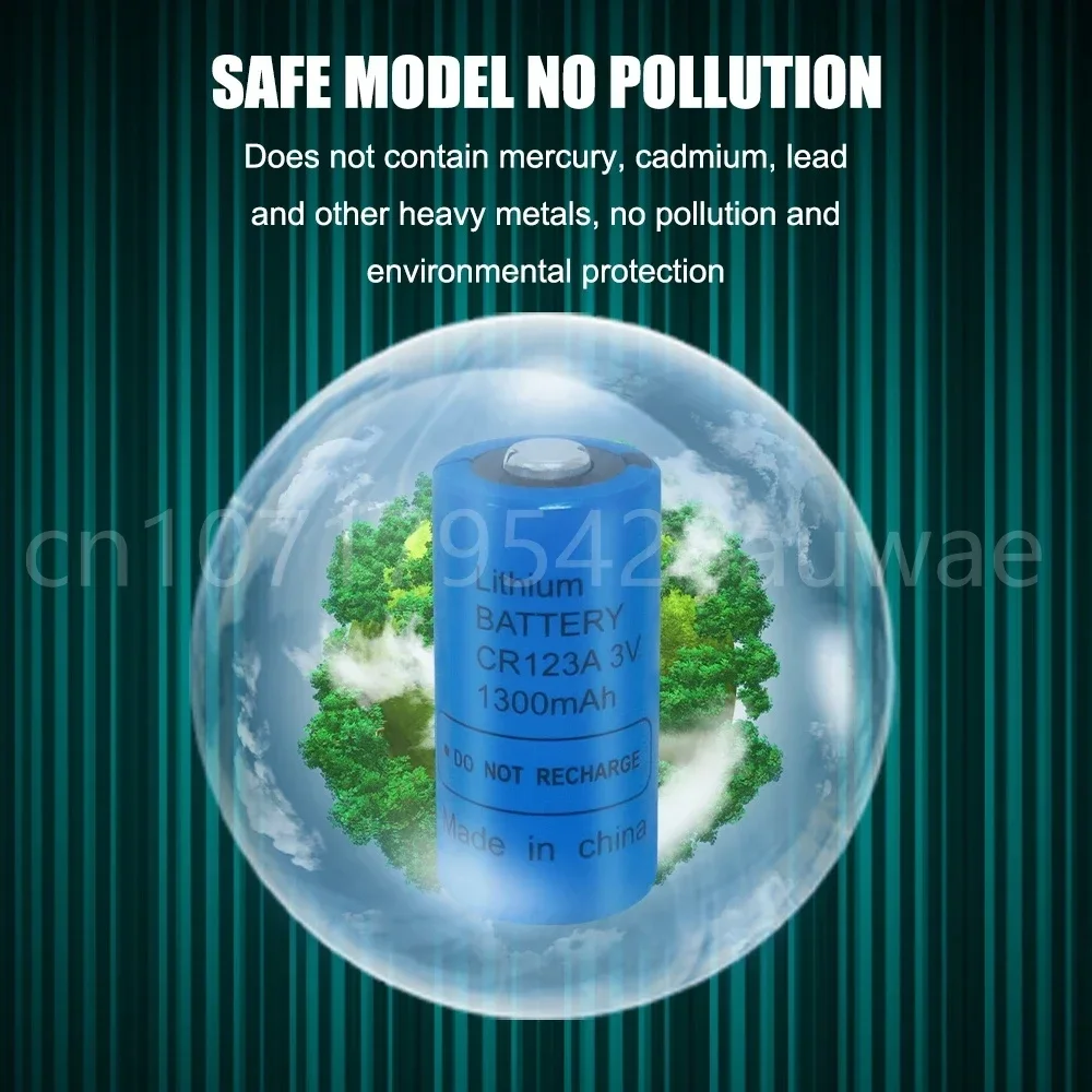 Batería de litio CR123A de 3V con enchufe, 8 Uds., adecuada para cámaras de película, cámaras de inodoro inteligentes, sensores de urinario, Detector de humo