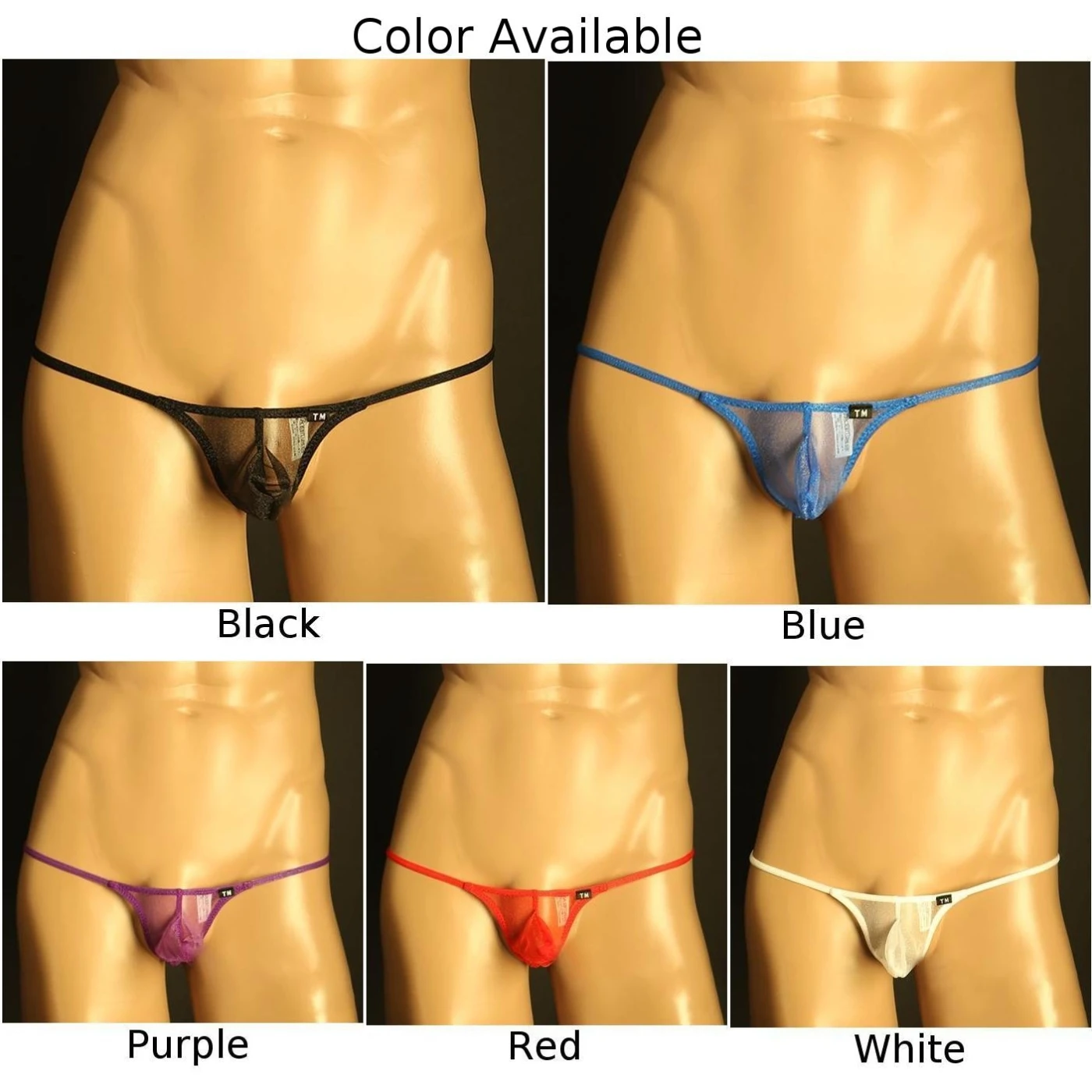 Men\'s Ultra Thin Mesh Thongs Low Rise Panties Transparent Briefs See Through Pouch G-Strings Male Underwear Erotic Lingerie