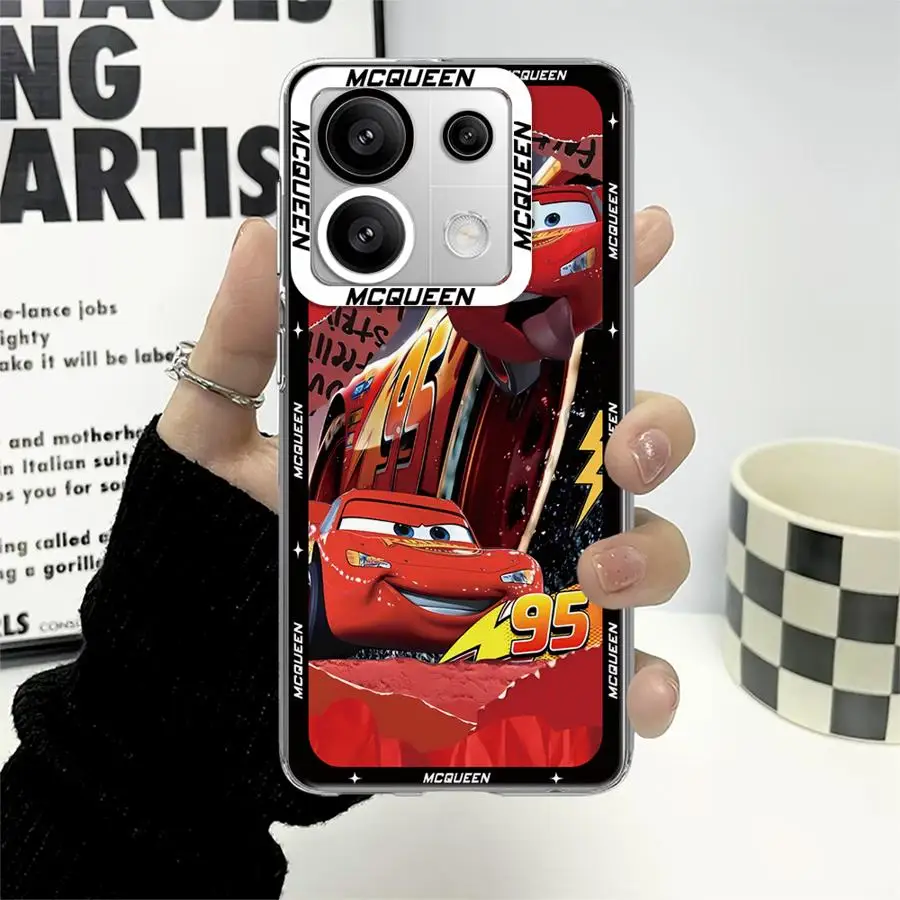 Sarung ponsel lunak bening McQueen Lightning Disney untuk Xiaomi Redmi Note 11 12 Pro Plus 10 9T 10T 11S 8 Pro 9 Note 11 12s