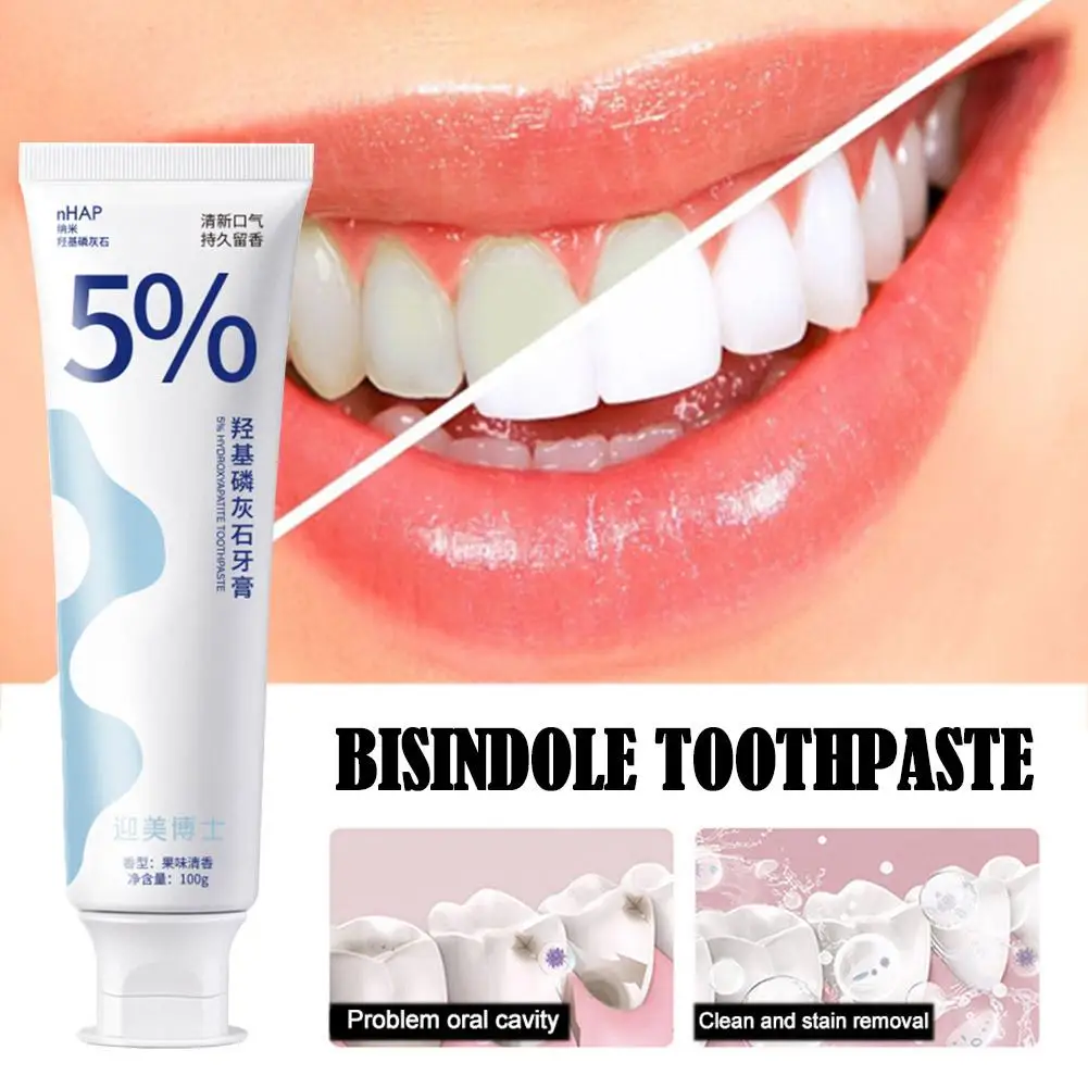 100G Hydroxyapatite Toothpaste Eliminates Bad Breath Freshens Fragrant Cleans Breath Teeth Mint Taste and F2T4