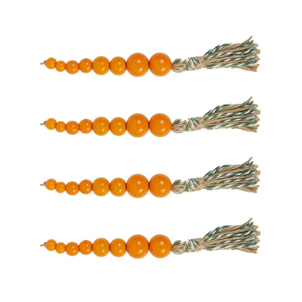 

4Pcs Wooden String Tassel Easter Decor Pendant Easter String Tassel Pendant Charm H made Home Office Shop Festive DIY