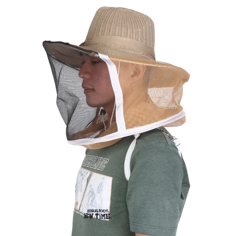 

1pcs Beekeeping Cowboy Hat Breathable Fireproof Beekeeping Veil Face Head Protector