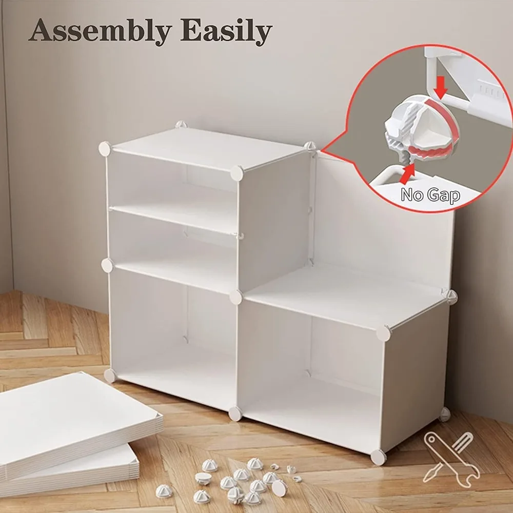 Shoe Rack Storage Cabinet with Doors, Key Holder, Portable Shoes Organizer, Expandable Standing Rack, Storage 32-64 Pairs Shoes