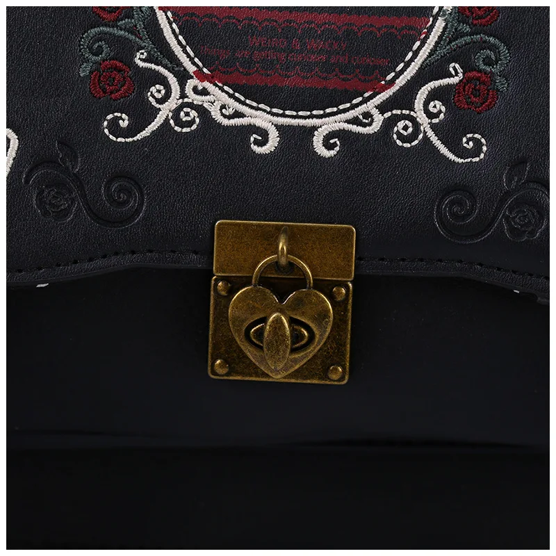 المرأة على ظهره فتاة أليس حقيبة في بلاد العجائب حقيبة المدرسة حقيبة المرأة حقائب اليد حقيبة سوداء القوطية الشرير نمط رائجة البيع