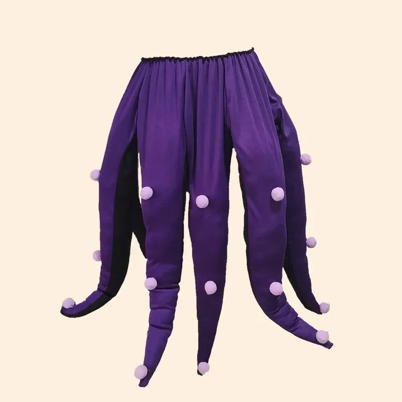 

2024 Women Octopus Halloween Costume Black Purple Long Tentacles Octopus Skirt Little Mermaid Ursula Women Costume