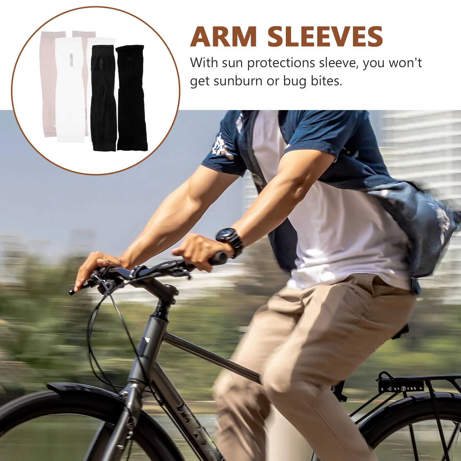 

3Pairs Sun Protector Arm Sleeves Uv Protection Long Sleeve Guards for Outdoor Sports Cycling Running Golfing Fishing Gardening