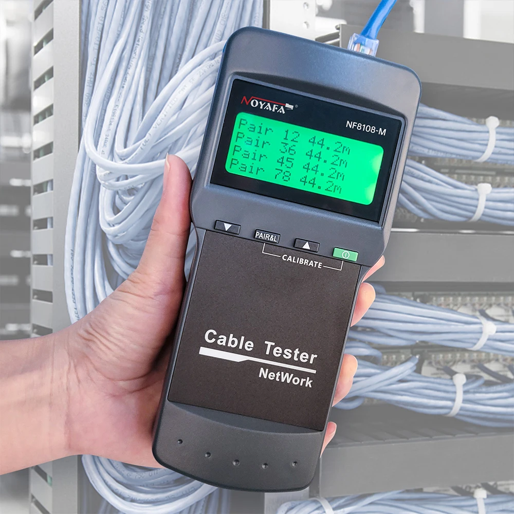 NOYAFA NF8108M Digitale Netzwerk LAN Kabel Tester Meter RJ45 5E, 6E Koaxialkabel Tracker Werkzeug Messen Netzwerk Kabel Länge