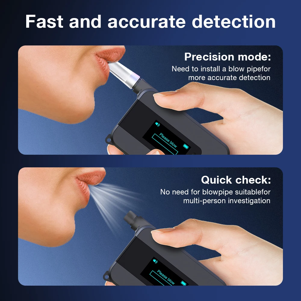 Portable Alcohol Tester Electrochemical Alcohol Detector Professional ...