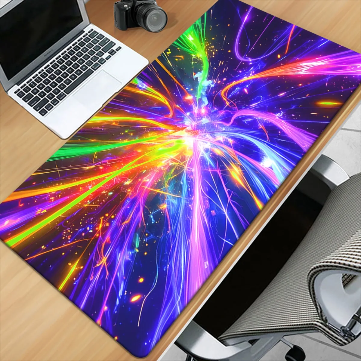 Brand Burst Effect HD Printed Desk Pad, Iron Art XXL Mouse Mat, Multi Functional Gaming Keyboard Office PC Gamer Desk Mat