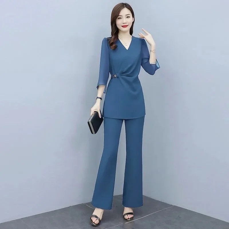 Leisure Temperament Set For Women in Summer 2024Fashion Professional Elegance High-end Socialite Two-piece set Trend Solid Color