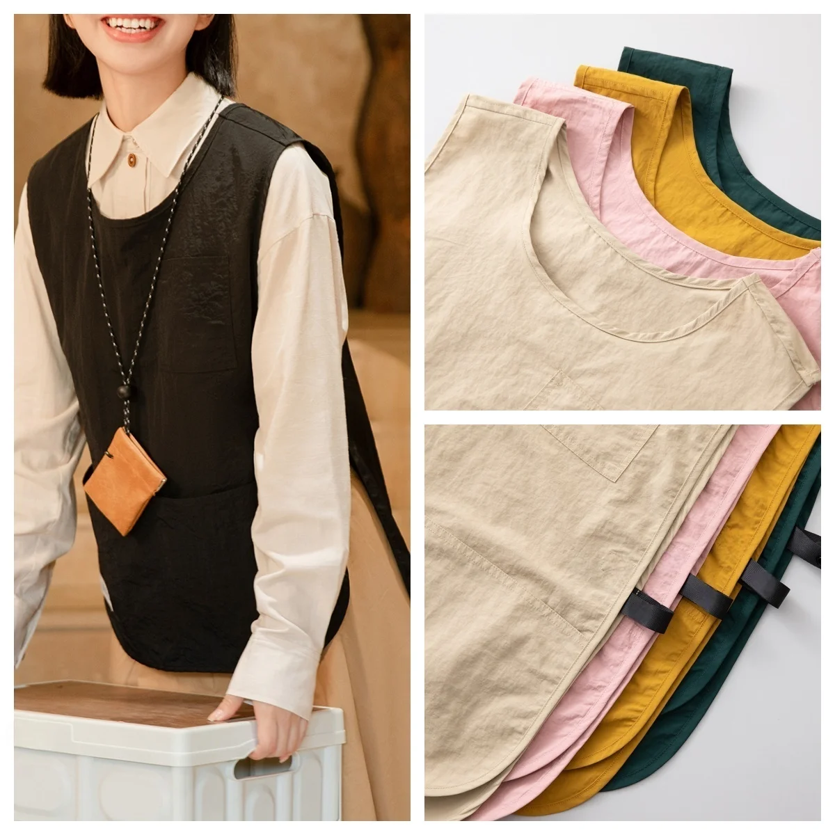 Japanese Style Apron; Restaurant and Flower Shop Waitress Apron; Craft Painting Baking Apron; Cobbler Apron for Men; 1