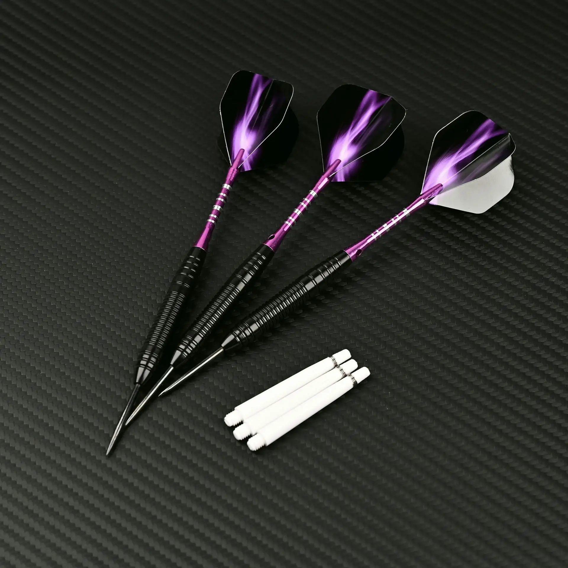 

3PCS Professional Darts Free Carry Box Set Weight 22g Length 16.2cm Black Blue Purple Steel Tip Darts with Aluminum Shaft Darts