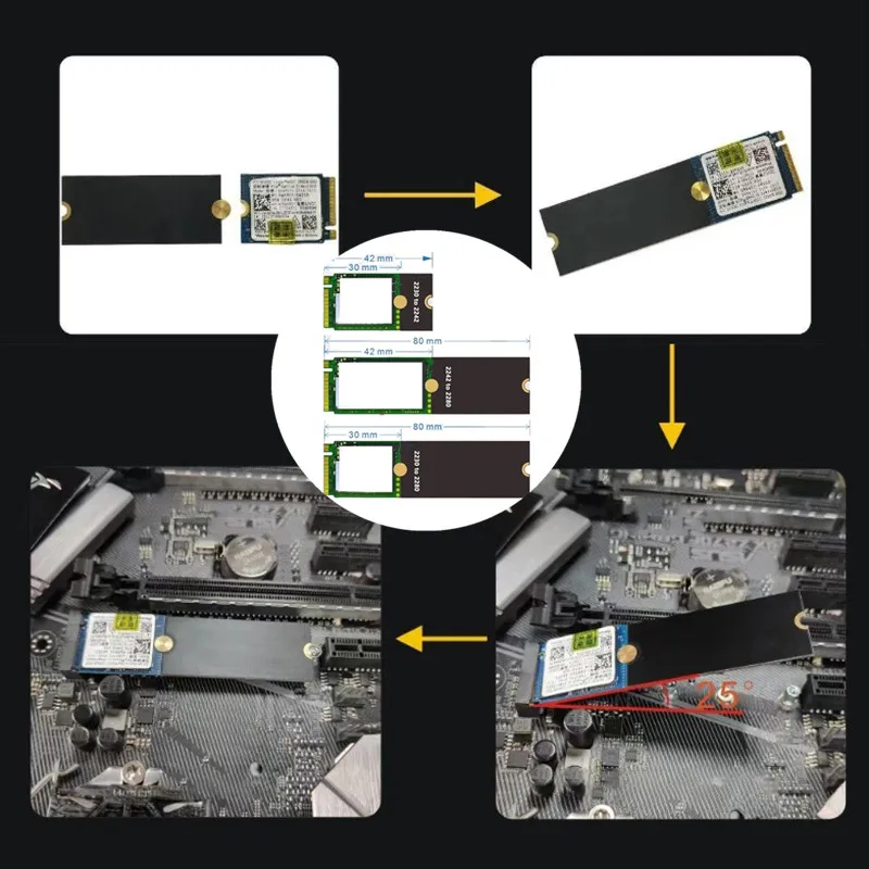 M2 Solid State Drive Adapter M2 2230 To 2242 2230 To 2280 2242 To 2280 Converter Card Extension Bracket Transfer Card Adapter