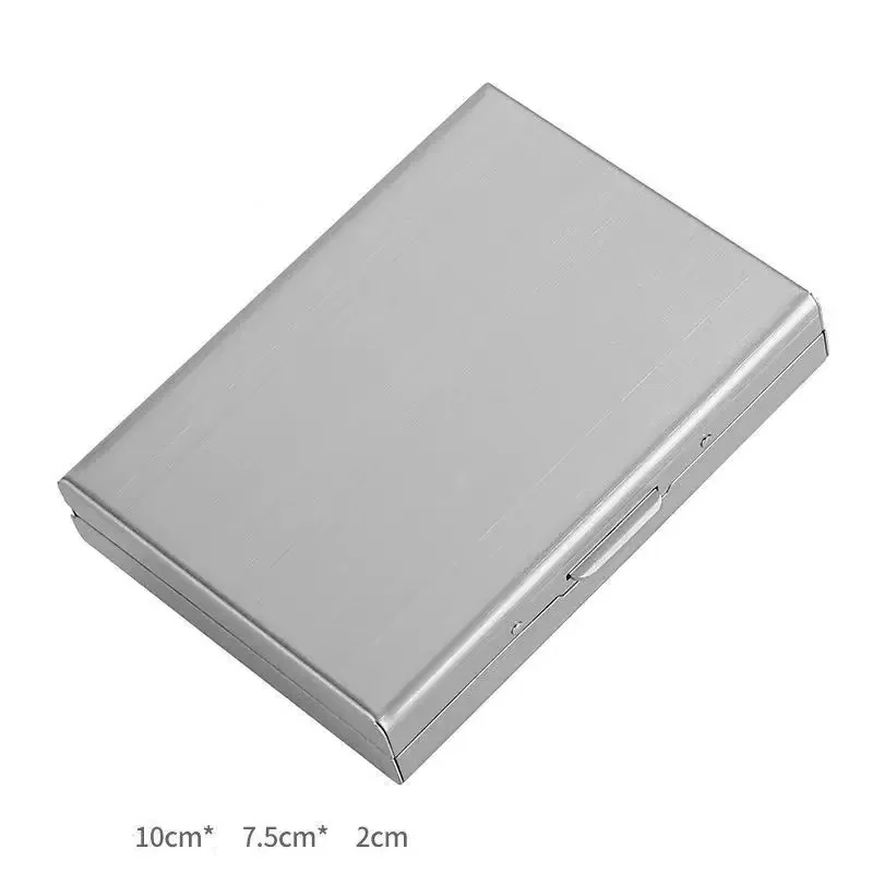 Stainless Steel Tin Cigarette Case 1 1/4 Protective Natural Unrefined Metal Holder for Regular view 3