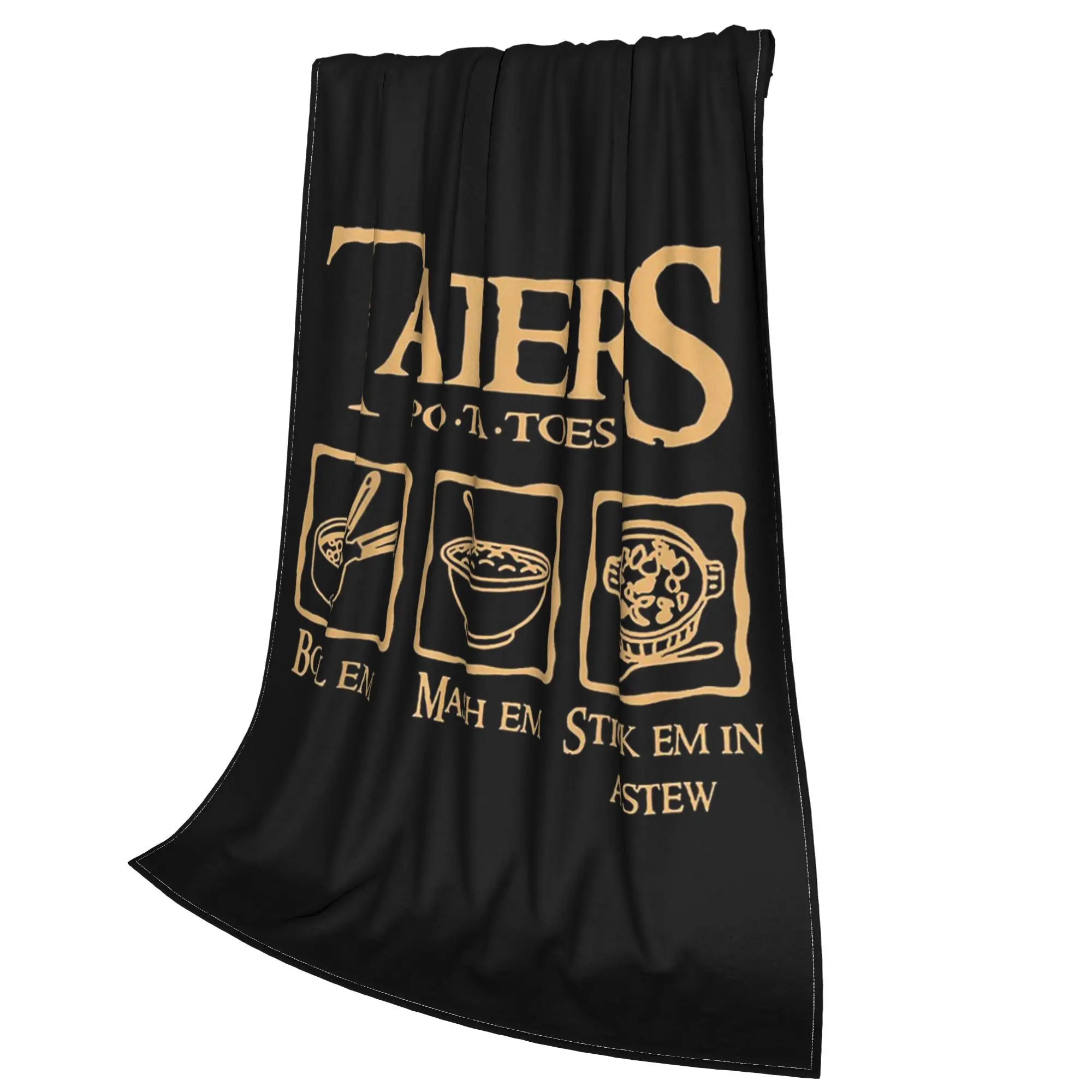 Em Taters البطاطس وصفة يغلي الهريس عصا الحساء بطانية لينة الدافئة الفانيلا رمي غطاء بطانية للسرير نزهة السفر المنزل الأريكة #5