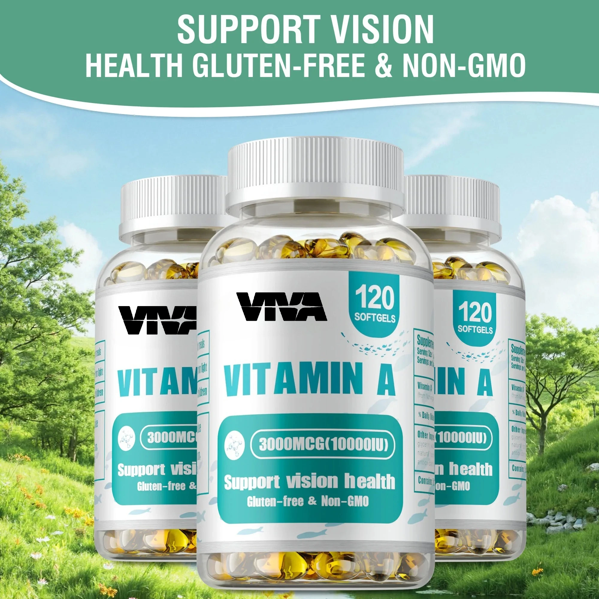 

Витамин А в комплексе - помогает бороться с усталостью, улучшает зрение, улучшает четкость зрения, способствует здоровью клеток, осветляет кожу, повышает иммунитет.