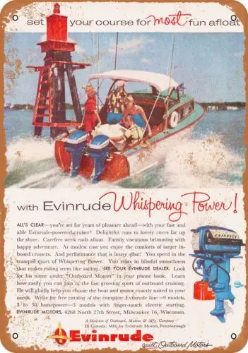 Metal Sign - 1956 Evinrude Boat Motors - Vintage Look Reproduction