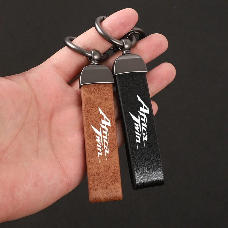 Motorcycle Leather Keychain Horseshoe Buckle Jewelry for Honda Africa Twin CRF 1000/L Motorcycle Keychain