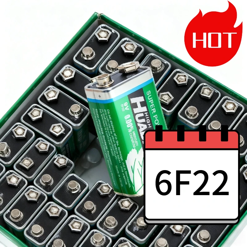 

9V 6F22 Alkaline Battery 1100mAh - Compatible with 6LR61, Fit for Multimeter, KTV Microphone, Alarm Devices & Electronic Toys