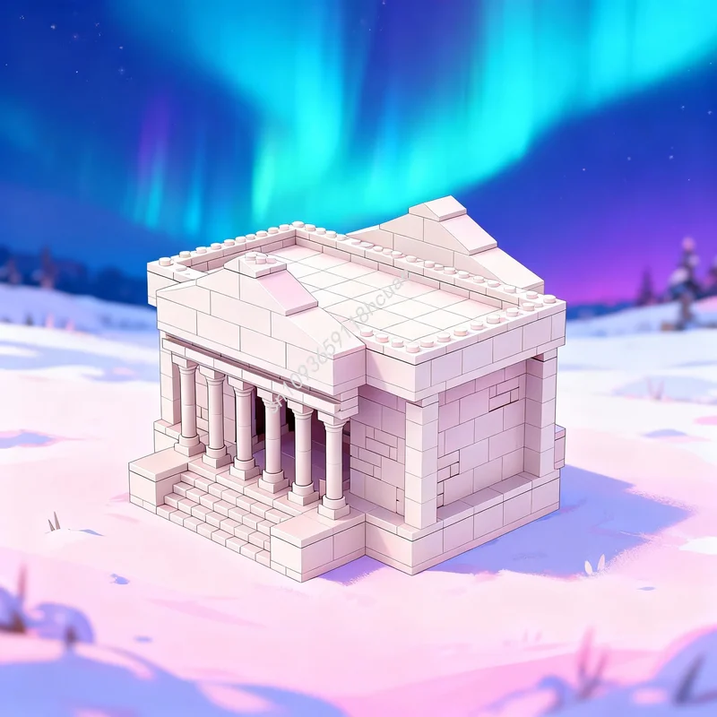 

623 детали MOC Архитектурный набор «Храм Стрелочника» (Святые Воины) — конструктор, креативный подарок на Рождество, развивающая игрушка, строительные блоки