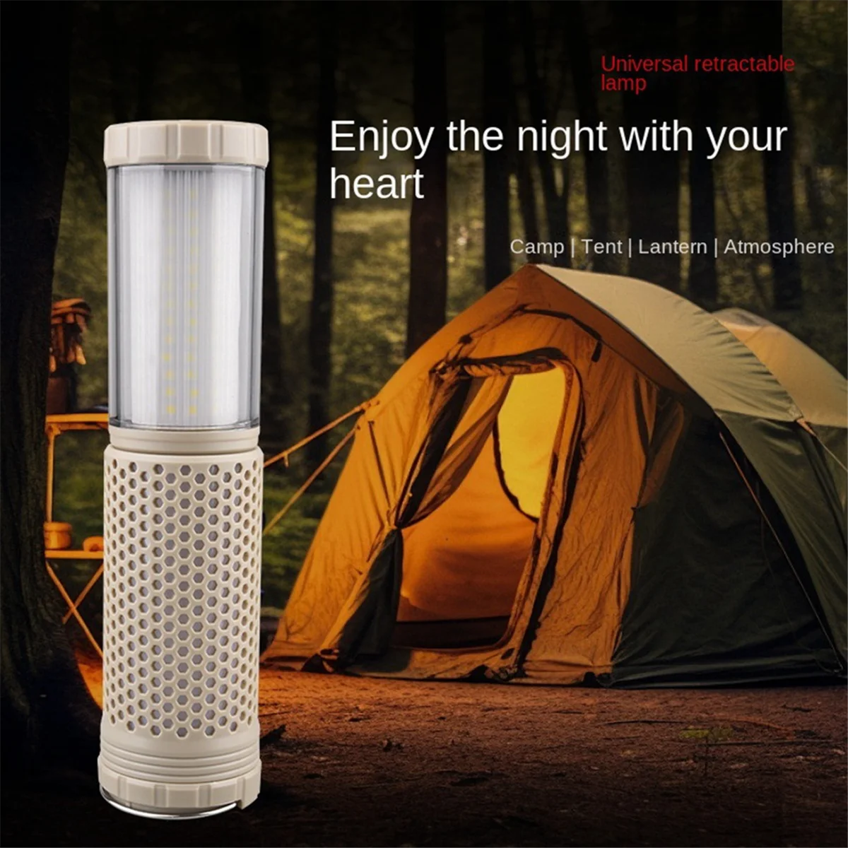 BAAU تلسكوبي التخييم ضوء قابلة للشحن LED فانوس تلسكوبي LED فانوس خيمة ضوء للتخييم الصيد المشي لمسافات طويلة #4