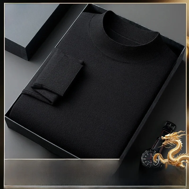 

Pierre Cardin Men's Camere Sweater f High Collar Knitted Woolen Sweater Pure Color Casual Faion Autumn Winter New Arrival