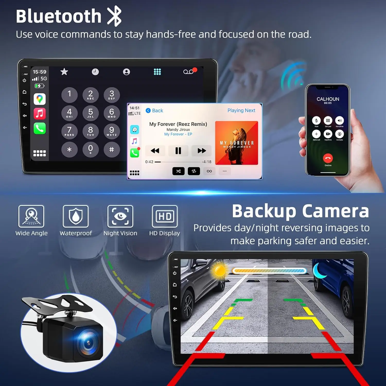 Car Radio Stereo for Dodge RAM 1500 2500 3500 2013-2018, Android 13 2+64G Touch Screen with CarPlay, Android Auto, Bluetooth, GP