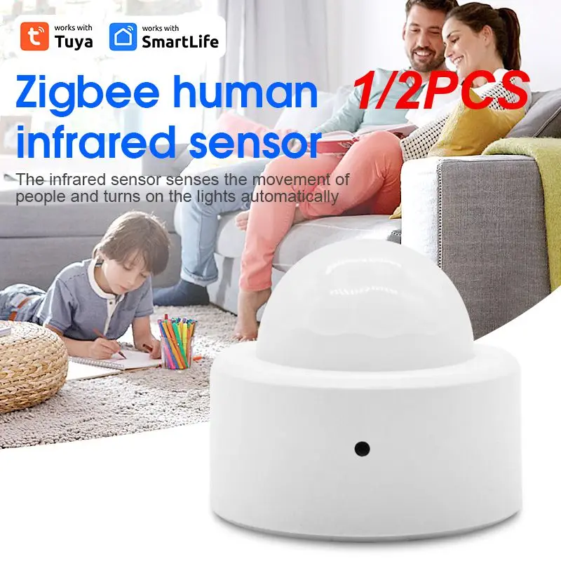 

1/2PCS Tuya Presence Sensor Human Body Sensor Body Movement Mini PIR Motion Sensor Smart Home Automation