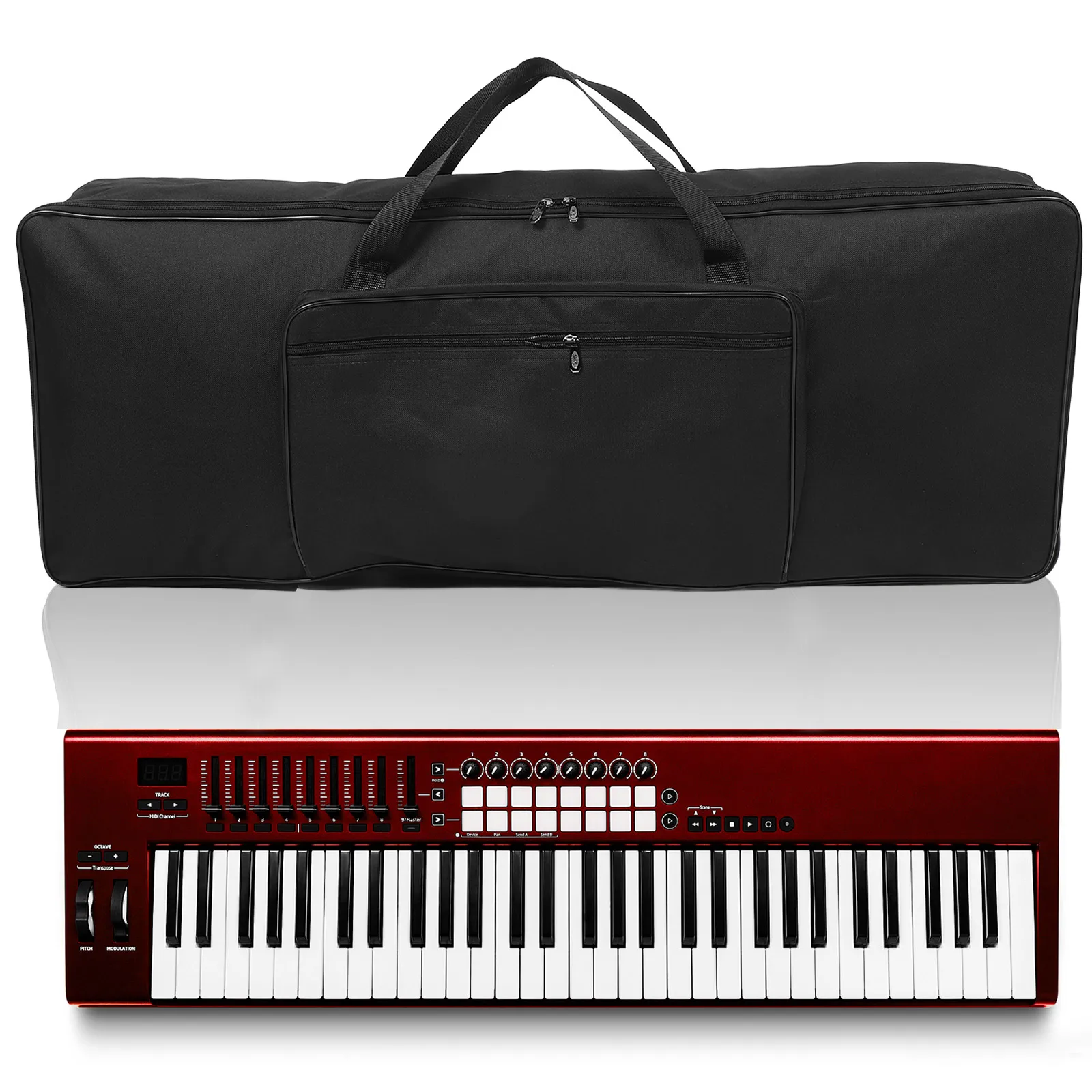 

Keyboard Bag Piano Zipper Cover Wooden Knapsack for Electronic Organ 600d Waterproof Oxford Cloth
