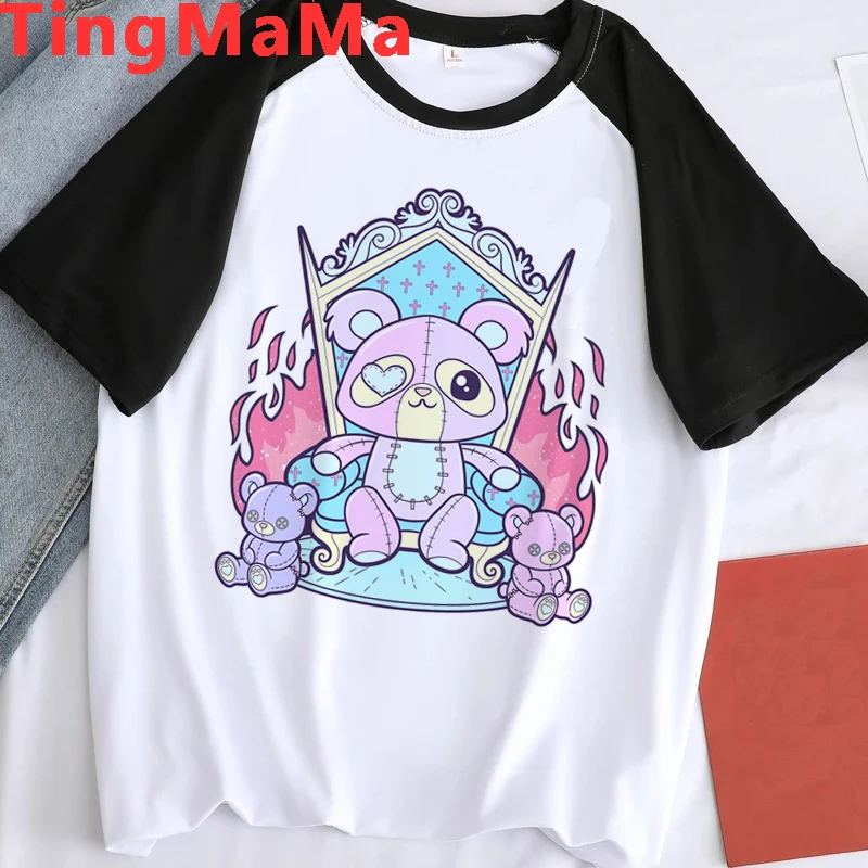 Harajuku Y2k Pastel Goth T Shirt Men Women Kawaii Cartoon Gothic Clothes Shirt Unisex Graphic Tees Female Hip Hop T-shirt Male