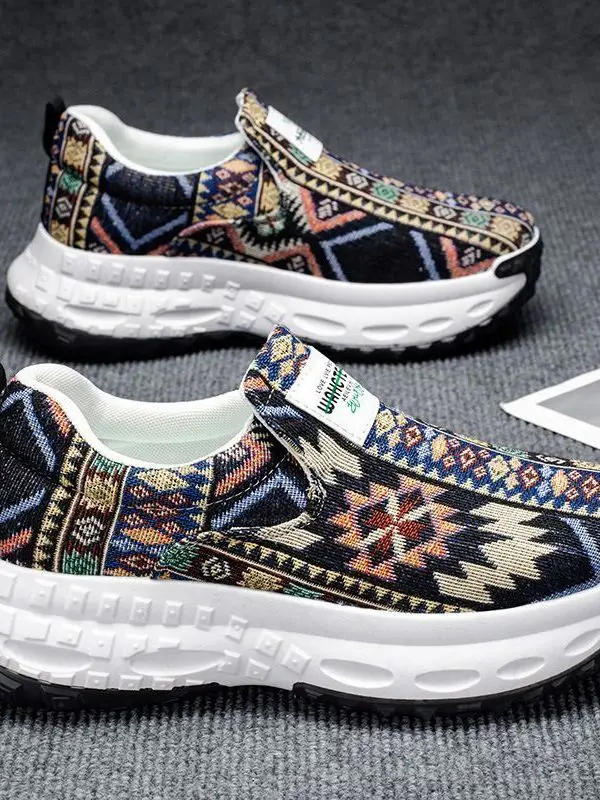 

Fall 2025 Men's Thick Bottom Slip-On Casual Sports Shoes Breathable Anti-Slip Wear-Resistant Comfortable Outdoor Leisure Shoes