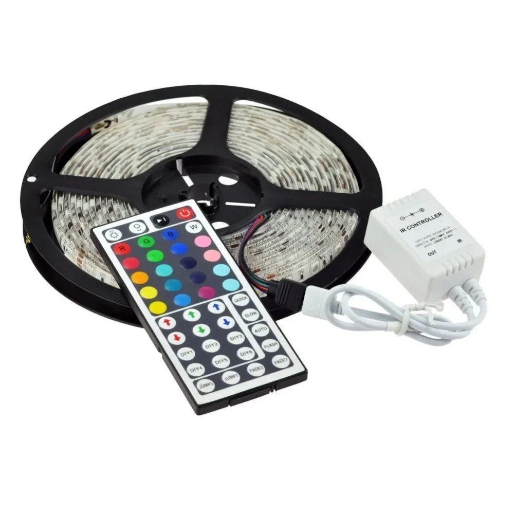 

100m/lot RGB 5050SMD 300LED Waterproof Flexible LED Light RGB LED Strip Lamp 44Key IR Remote