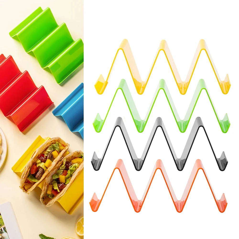 

4Pcs Wave Shape Burrito Potato Chips Rack Shells Mexican Pizza Roll Shelf Taco Rack Holder Pancake Stand Kitchen Tool