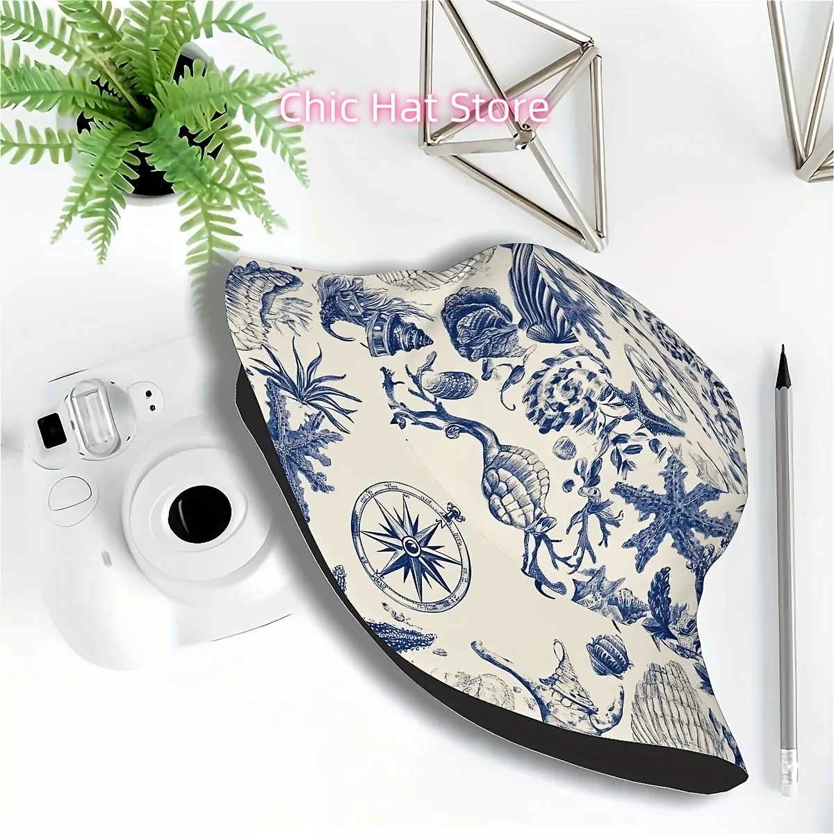 1pc Summer Bucket Hat - Funky Lemon & Purple Floral Print Fisherman Hat for Men & Women, Wide Brim, Outdoor Beach Golf Fishing H