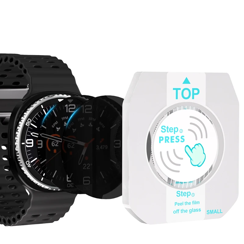 Privacy Tempered Glass For Samsung Galaxy Watch 8 40mm 44mm 8 Classic Cover Anti-Scratch Screen Protecto Tool Easy Install Kit