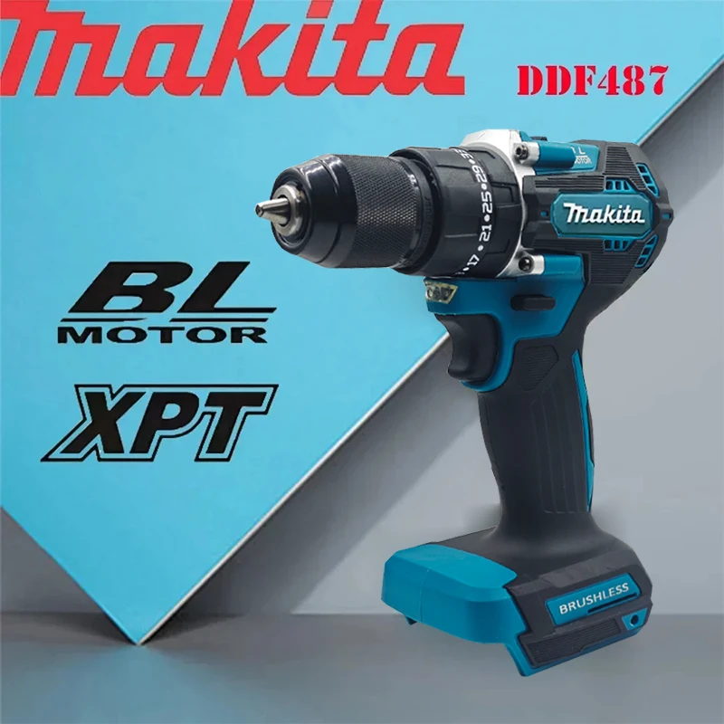 Makita Battery 18v  Makita DDF487 Cordless Driver Drill 18V Brushless Electric Impact Screwdriver Rechargeable Power Tool