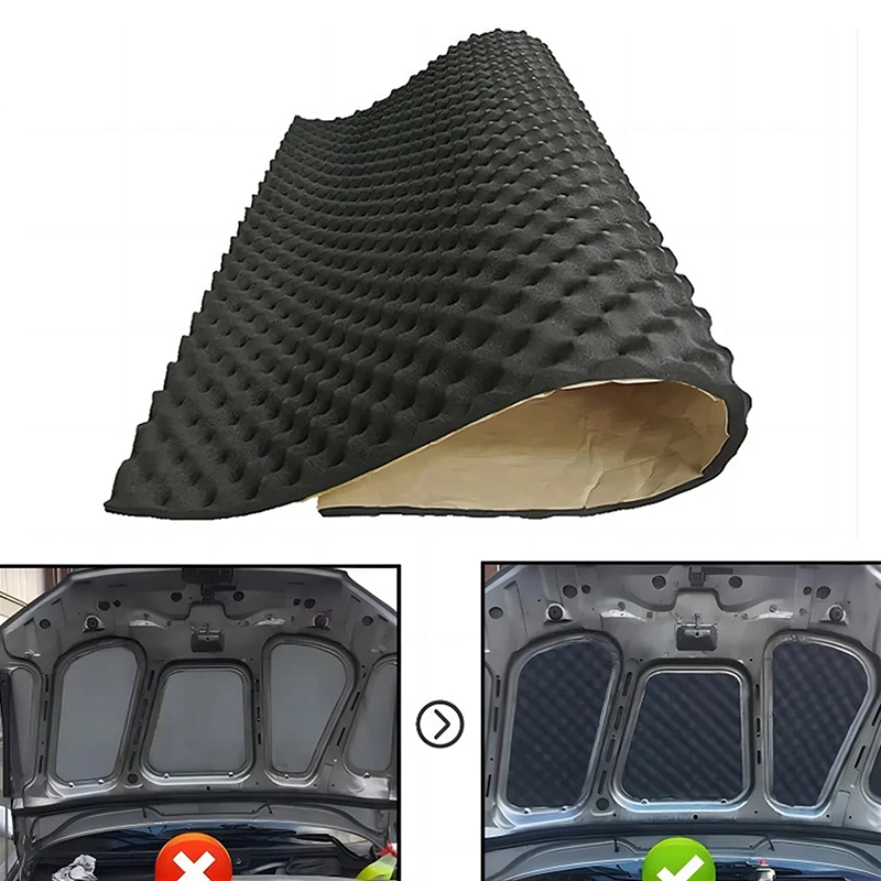 1Roll 20mm Car Hood Engine Firewall Heat Mat Deadener Sound Noise Proof Insulation Deadening Soundproofing Foam 100x50cm 80x50cm