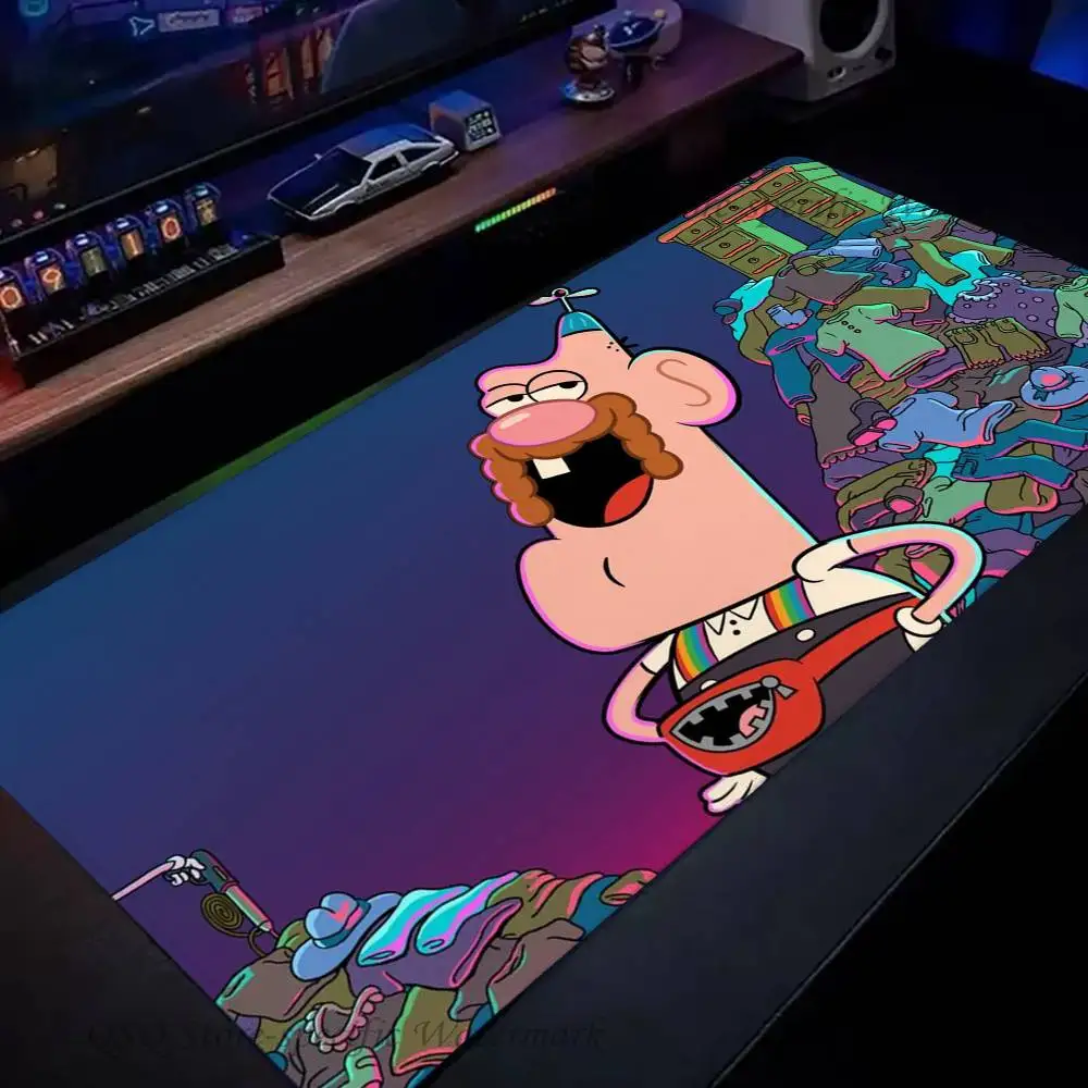 Cartoon Anime U-Uncle Grandpa Mousepad Non-slip Suitable For Office Computers Laptops E-sports Game Desk Mats XXL Keyboard