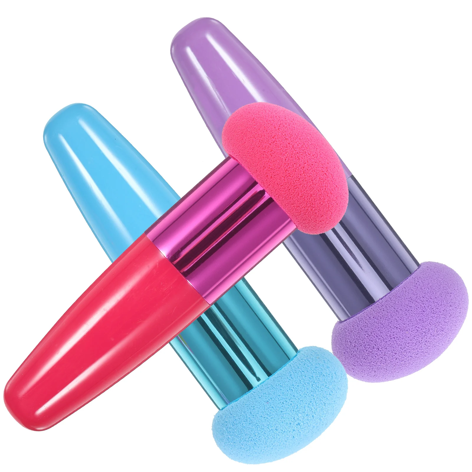 

3Pcs Mushroom Head Sponge Set Red Blue Skin Liquid Cream Foundation Concealer Makeup Brush Tools Reusable Essential