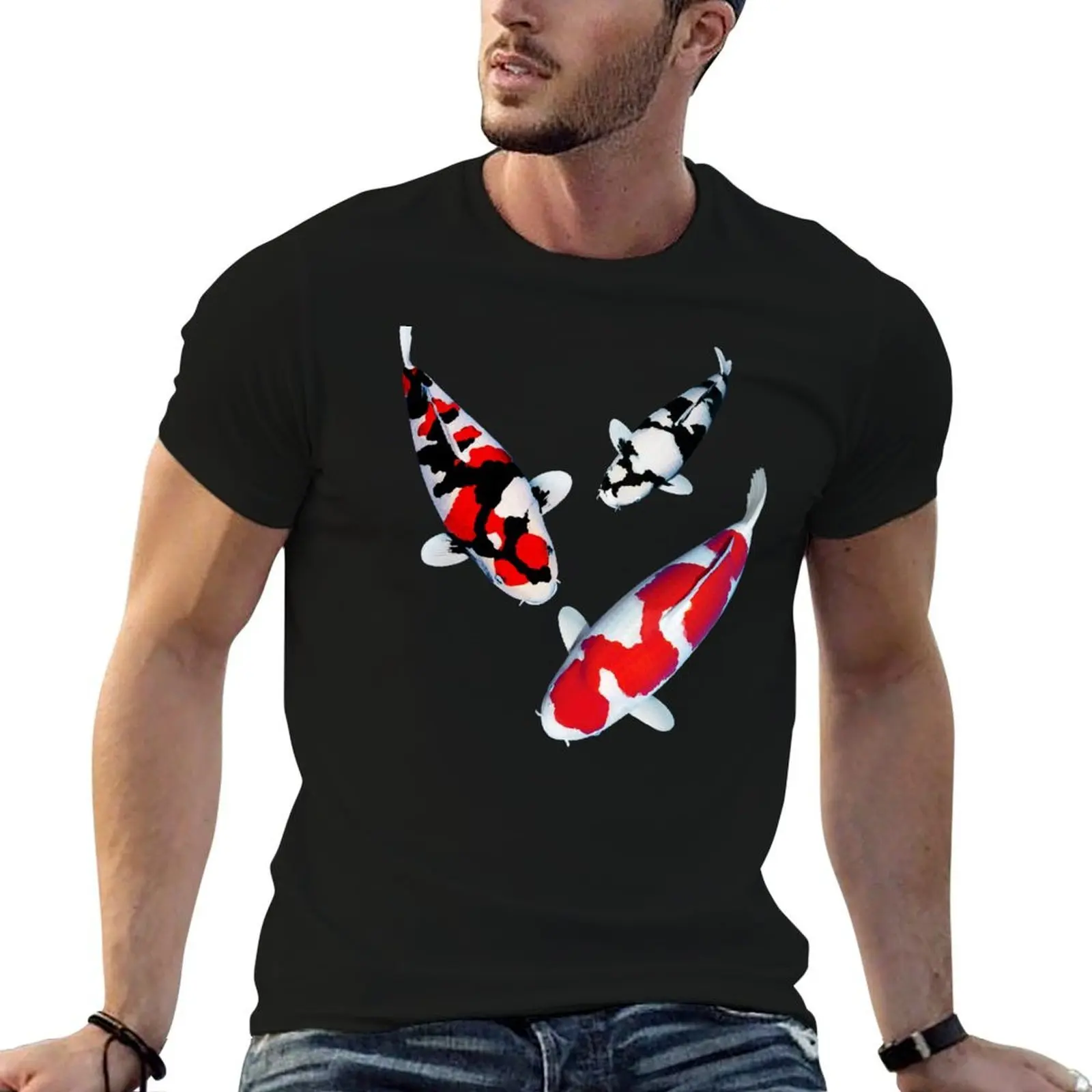 Koi Kohaku, Showa, Shiro T-Shirt T-Shirt Uomo Uomo Di Lusso T-Shirt Grafica T-Shirt Da Uomo 100% Cotone Marchio Di Lusso T-Shirt