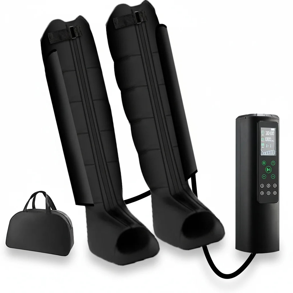 

Wireless Pressotherapy Machine, 4 Chamber Leg Compression Boots, 12 Modes Air Compression Massager, Lymphatic Drainage Massage