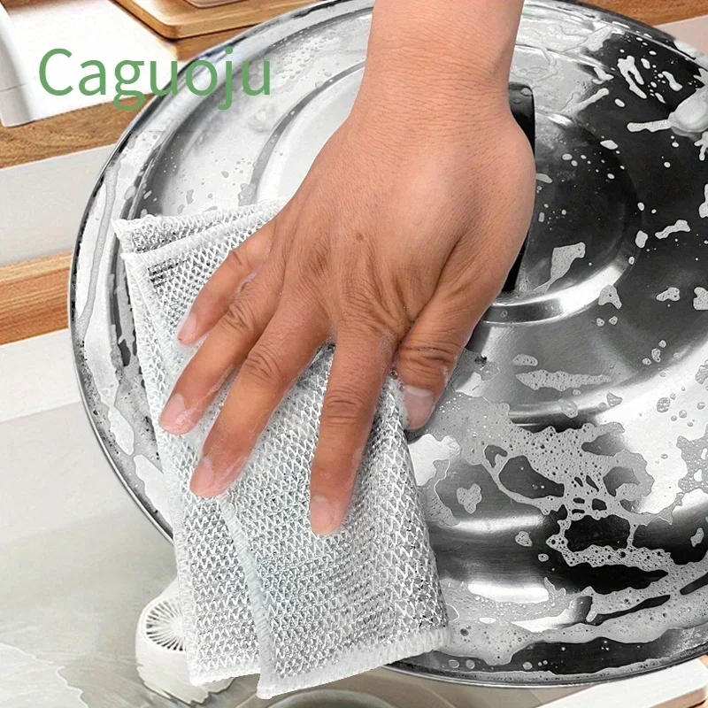 Metal Wire Cleaning Cloth, Mesh Cloth, Non Greasy, Quick Drying, Multi-purpose Brush, Bowl, Stove, Descaling, Replacing Steel Wi image 4