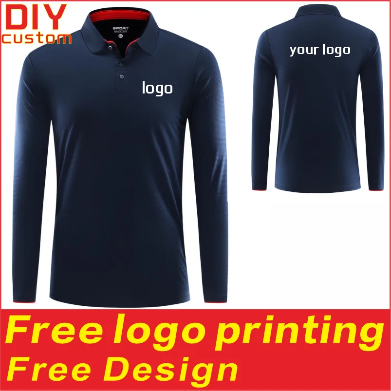 

Quick drying long sleeved T-shirt shirt polo shirt with embroidered logo for men's and women's breathable sportswear
